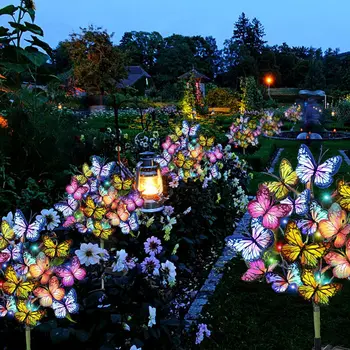 Güneş Açık Avlu Kelebek Çiçek Çim Düz Lamba Villa Bahçe Peyzaj Dekorasyon Su Geçirmez Zemin Ekleme Lambası