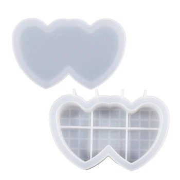 Saklama kutusu Reçine Kalıp, DIY Ev Dekorasyonu için Kalp şeklinde Mücevher Kutusu silikon Kalıp