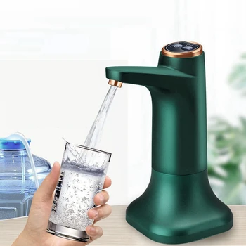 2X Elektrikli Su Şişesi Pompası Tabanı İle USB su sebili Taşınabilir Otomatik Su Pompası Kova Şişe Dağıtıcı Yeşil