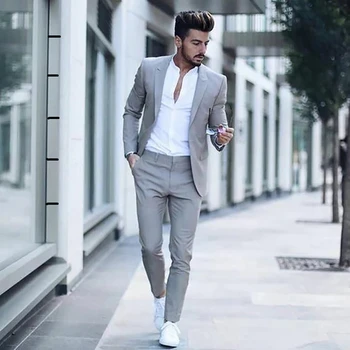 2023 Yeni Rahat Moda Lüks İş Erkek Takım Elbise Düğün Parti Smokin Slim Fit Tepe Yaka Pembe Takım Elbise Erkek (ceket + Pantolon)