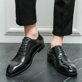 Yeni erkek 2023 İngiliz Moda Retro Atmosfer Rahat deri ayakkabı Boyutu 38-46 Ücretsiz Teslimat erkek Tarzı