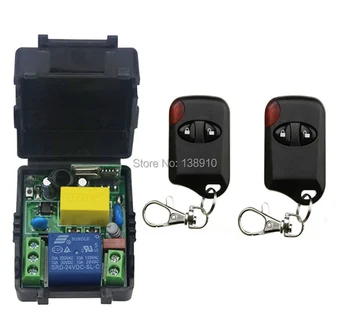 AC220V 10A 1CH Kablosuz Uzaktan Kumanda Anahtarı Sistemi 1*Alıcı + 2 *kedi gözü Vericiler Aletleri Kapısı Garaj Kapısı