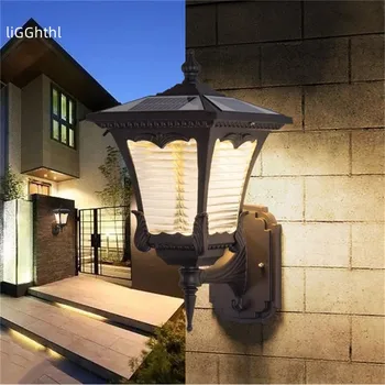 Dış duvar aydınlatma armatürü Güneş Modern su geçirmez LED Veranda Duvar Lambası Sundurma Balkon Avlu Villa Koridor Güneş led ışık
