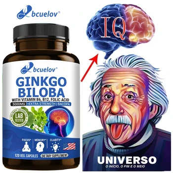 Bcuelov Ginkgo Biloba Takviyesi-B6 B12 Vitamini-Beynin Tetikte ve Keskin Kalmasına Yardımcı Olarak Konsantrasyonu ve Hafızayı Geliştirir