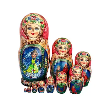 10xx Rus Yerleştirme Bebekler Matruşka El Sanatları İstifleme Oyuncaklar Ahşap Koleksiyon Bebekler Masa Üstü için Ev Dekorasyon