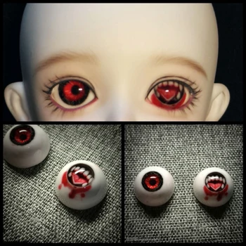 Reçine Gözler 12mm Kırmızı Gözler DIY Bebek Aksesuarları BJD Bebek İçin DIY El Yapımı Göz Küresi