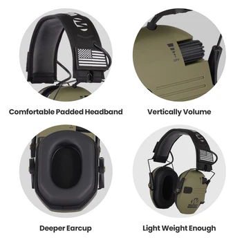 23dB Earmuffs Aktif Kulaklıklar Çekim için Elektronik İşitme koruma Kulak koruyucu Gürültü Azaltma aktif avcılık kulaklık