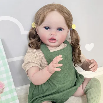 24 İnç 60 cm Reborn Bebek Yürüyor Yenidoğan Bebek Lottie Prenses Kız Gerçekçi Yumuşak Dokunmatik 3D Cilt Sanat Bebek El Kök Saç
