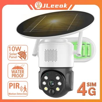 JLeeok 5MP 4G Güneş Kamera Açık PIR İnsansı Algılama Pil WİFİ PTZ IP Güvenlik Kamera 30M Tam Renkli Gece Görüş