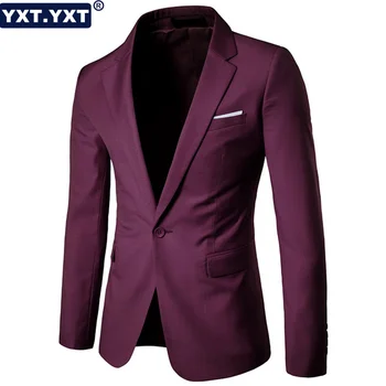 Zarif Ceket Blazer Erkek Takım Elbise 2023 Yeni erkek Mor Bir Düğme Slim Fit Takım Elbise Blazer Resmi Düğün İş Smokin Blazer
