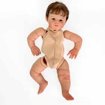 22 inç Yeniden Doğmuş Bebek Kiti Shaya Popüler Tatlı Yüz Boyalı Detaylar Damarlar Bitmemiş Bebek Parçaları Bez Vücut El Kök Saç