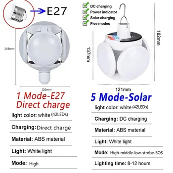 LED Güneş Lambaları Acil USB E27 Katlanabilir Led Ampul Kablosu Şarj edilebilir su geçirmez açık alan aydınlatması Bahçe Dekorasyon için Kamp
