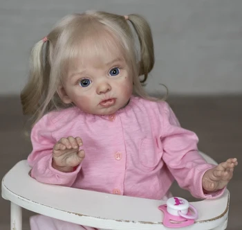 60 CM Adelaide Reborn Yürümeye Başlayan Popüler Sevimli Kız Bebek Köklü saç 3D Cilt Görünür Damarlar Yumuşak Sarılın Vücut Yüksek Kaliteli Bebek