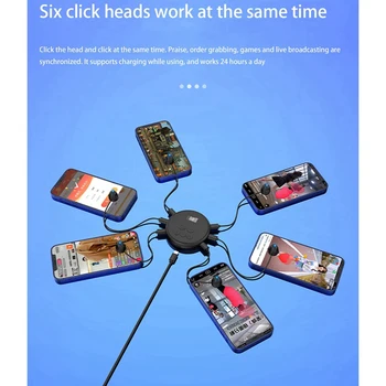 2X Cep Telefonu Ekranı Otomatik Tıklama Sessiz Bağlantı Cihazı Fiziksel Simülasyon Parmak Tıklama Cihazı Ekranı Otomatik Tıklama-F
