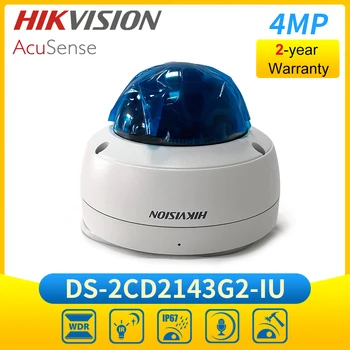 Hikvision DS-2CD2143G2-IU 4MP AcuSense Dahili Mikrofon Dome ağ kamerası POE IK10 güvenlik kamerası