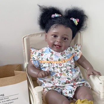 60 CM Zaten Boyalı Bitmiş Bebek Bebe Reborn Resim Olarak Reborn Yürümeye Başlayan Yannik Gerçekçi Yumuşak Dokunuşlu Uzun Kıvırcık Saç 3D Cilt