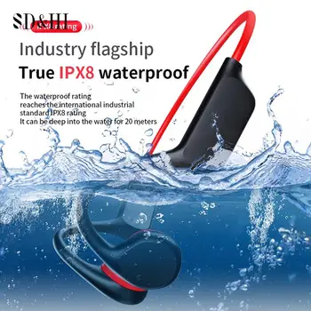 1 Adet Yüzme Su Geçirmez Kemik İletim Kulaklık kablosuz bluetooth IPX8 MP3 Çalar Hifi Kulak kancası mikrofonlu kulaklık Kulaklık