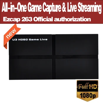 Ezcap263 U3 HD60 All-in-One Oyun Yakalama ve Canlı Akış USB 3.0 Video Kayıt VLC İçin OBS MİC İle