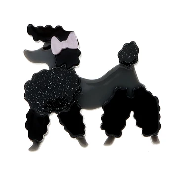 CINDY XIANG Akrilik Siyah Köpek Broş Kadınlar İçin Hayvan Tasarım Moda Takı