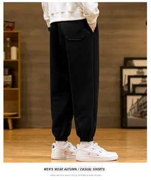 Büyük Boy erkek Pantolon Bahar Sonbahar Gevşek Elastik Spor pantolon Rahat Koşu Spor Moda Rahat pantolon Koşu Sweatpants