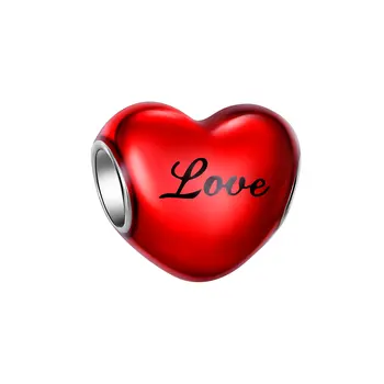 925 Ayar Gümüş Aşk Kalp şeklinde Charm Fit Orijinal Pandora Takılar Bilezikler Kadınlar DIY Takı Hediye
