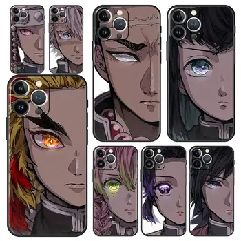 Kimetsu Hiçbir Yaiba iblis avcısı Anime Lüks Telefon Kılıfı İçin iPhone 13 Mini 14 12 11 Pro MAX XR X SE XS 7 8 Artı Silikon Kapak
