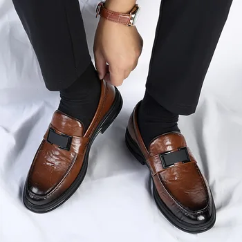Yüksek Kaliteli Marka erkek hakiki deri ayakkabı basit rahat ayakkabılar Günlük sürüş ayakkabısı Zarif erkek Loafer'lar Yaz Nefes