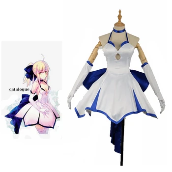 Yüksek Q Unisex Anime Cos Kader kalmak gece Mavi Saber agapanthus Cosplay Kostümleri Elbise Setleri
