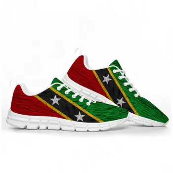 St Kitts ve Nevis Bayrağı Spor Ayakkabı Mens Womens Genç Çocuk Çocuk Sneakers Casual Özel Yüksek Kalite Çift Ayakkabı
