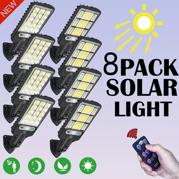 1~8 paket güneş ışıkları açık 120COB LED güneş su Geçirmez Lamba 3 Aydınlatma Modu Hareket sensörü bahçe veranda Yolu Yard