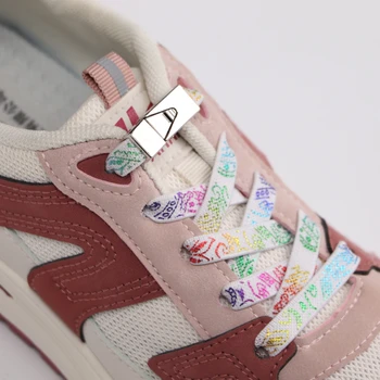 Basın Kilidi Hiçbir Kravat Düz Yürüyüş koşu ayakkabısı Dantel Elastik Ayakabı Açık Sneaker Hızlı Güvenlik Düz Ayakkabı Bağı Çocuk Yetişkin Tembel Dantel