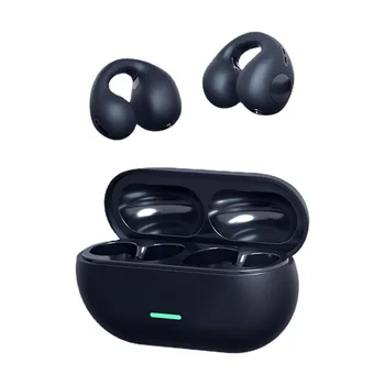 TLG-03 Kulaklık Klip kablosuz kulaklıklar Bluetooth 5.3 mikrofonlu kulaklık LED Ekran Spor Su Geçirmez TWS Kulakiçi Kulak Klipsi