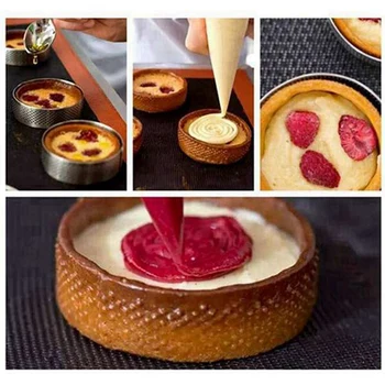 100 Adet Dairesel Tart Yüzük Delikli Meyve Pasta Quiches Kek Mus Mutfak Pişirme Kalıp Delikli Kek Mus Halka 8Cm