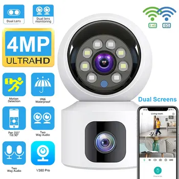 Mini 2.4 g / 5g Wifi IP Kamera V380 Pro Çift Lens Gece Görüş Uzaktan Kamera CCTV Güvenlik Kapalı bebek izleme monitörü Koruma Cccam