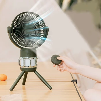 Şarj edilebilir Mini Fan USB Açık Kamp tavan vantilatörü led ışık tripod masaüstü standı Fan Bir