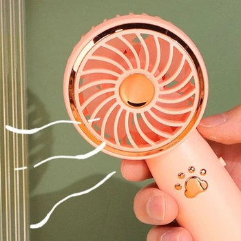 Taşınabilir USB Şarj Edilebilir Mini Fan El Fanları İle LED Açık Taşınabilir El Tutma Fanı Sessiz Cep Fan Ev için