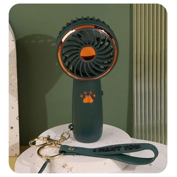 Taşınabilir USB Şarj Edilebilir Mini Fan El Fanları İle LED Açık Taşınabilir El Tutma Fanı Sessiz Cep Fan Ev için