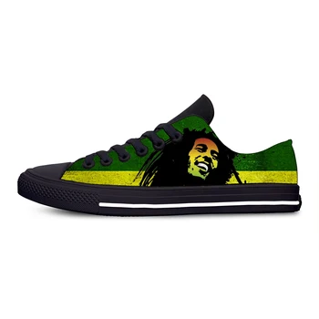 Sıcak Serin Yaz Bob Marley Reggae Yıldız Müzik Kaya Hafif Son rahat ayakkabılar Düşük Üst Nefes Erkek Kadın Klasik Sneakers