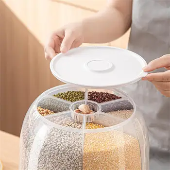 Yeni Kaba Tahıl Tankı Dönebilen Mutfak Depolama Böcek Geçirmez Nem geçirmez Mühürlü Plastik Şeffaf Pres tipi Pirinç Varil