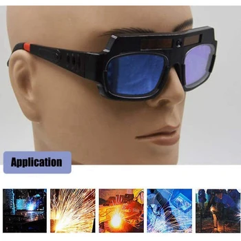 6X Güneş Enerjili Otomatik Kararan Kaynak Maskesi Kask Gözlük Kaynakçı Gözlük Ark Anti-Şok Lens saklama kutusu