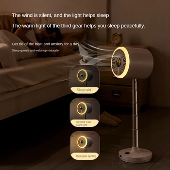 Taşınabilir yer vantilatörü USB Masa Uzaktan Kumanda Fanı Şarj Edilebilir Ayarlanabilir Dikey Fanlar Ofis Ev İçin