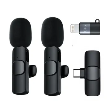 Mini Kablosuz Yaka Mikrofonu 3.5 mm Mikrofon iPhone Android için Canlı Yayın Mikrofon Ses Video Kayıt Yaka Mikrofon