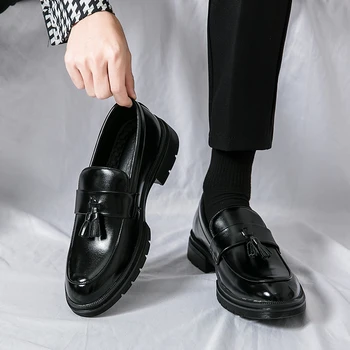 Erkek ayakkabıları Kore moda ayakkabılar İngiliz tarzı beyefendi elbise ayakkabı iş günlük mokasen ayakkabı