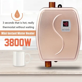 110V / 220V Küçük Elektrikli Anlık su ısıtıcı anlık sıcak ısıtıcı mutfak Banyo Duş Akış Su Kazanı Tankless 3000W