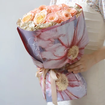 Atmosfer Çiçek ve Çiçek Ambalaj Kalınlaşmış Çiçek Dükkanı Çiçek Ambalaj Kağıdı Hediye Buket Kraft Kağıtları Dekoratif Malzeme