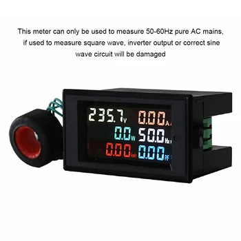Bobinli Küçük Voltmetre LCD Akım Ampermetre Çok kullanımlı Multimetre Elektrik Enerjisi Frekansı Kolay Kurulum Ölçümü