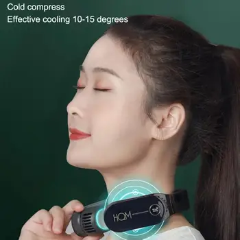 Taşınabilir Mini asılı boyun fanı soğutucu soğutma ısıtma ısıtıcı klima elektrikli Bladeless fanlar giyilebilir boyun masaj fanı