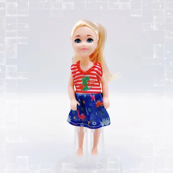 5 inç Kawaii Küçük Kelly Kız Bebek 1/6 BJD Prenses Elbise yaz giysileri Ayakkabı Aksesuarları bebek oyuncakları çocuklar için doğum günü hediyesi