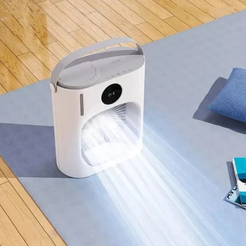 Yeni 2023 Taşınabilir USB renkli ışık Klima 900ml Hava Soğutucu Su Soğutma spreyli fan Masaüstü Nemlendirme Hava Fanı