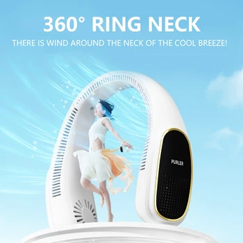 Taşınabilir Asılı Boyun Fanı USB Şarj Edilebilir Soğutma Fanı Açık Hava Soğutucu Açık Spor Bladeless Fanlar